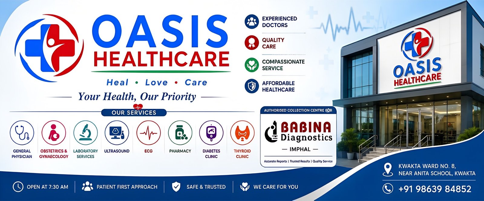 Oasis Healthcare, Kwakta Ward No. 8 — services, timings and contact details